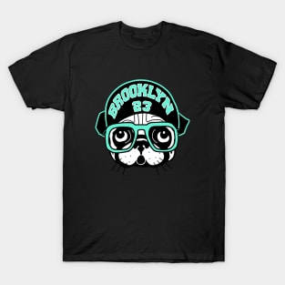 Brooklyn Spike Pug match Jordan Light Aqua T-Shirt